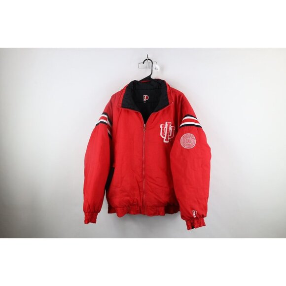 Vintage 90s Mens XL Reversible Spell Out University of Indiana Puffer Jacket
